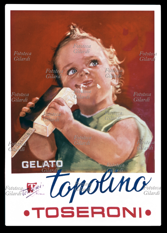 GELATO pubblicità del gelato Toseroni. Italia, 1958 circa.