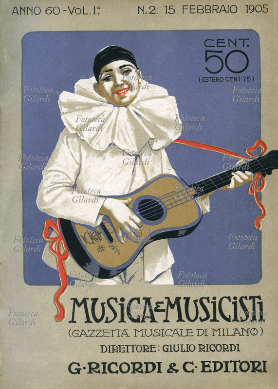 MUSICA Pierrot suona la chitarra. Copertina per \