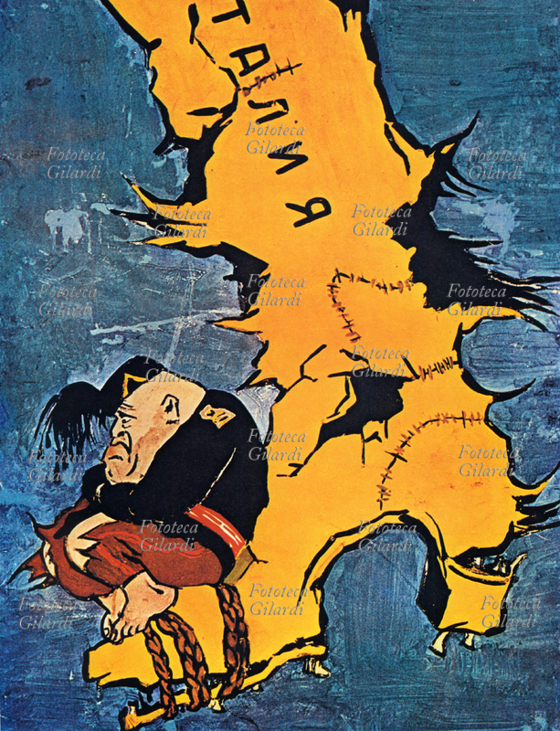 Benito MUSSOLINI Caricatura sovietica antifascista di Kukriniksi \