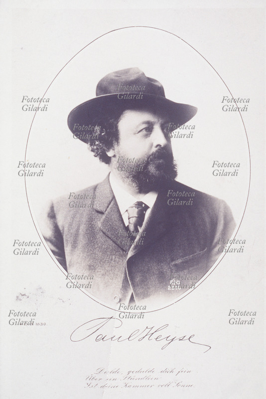 Paul HEYSE (15 March 1830 – 2 April 1914) German writer, poet and dramatist. He belonged to the aesthetic circle of the Munich School. In 1910 he was awarded the Nobel Prize. Portrait in oval, sepia toned photograph, about 1890.