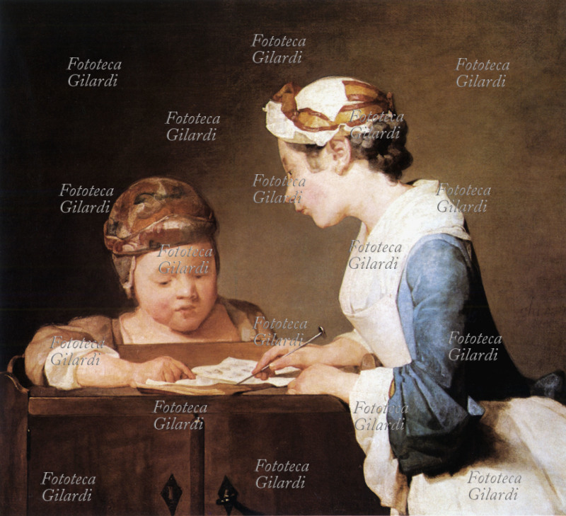Jean-Baptiste Siméon CHARDIN (1699-1779) La maestra di scuola. Dipinto a olio, 1740