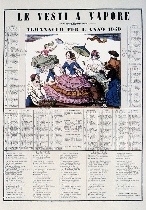CALENDARIO Le vesti a vapore. Satira della moda dell\
