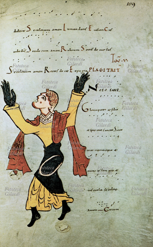 MUSICA SACRA nella riga superiore alla scrittura si possono notare i \