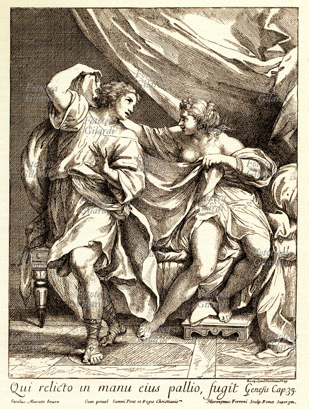 BIBBIA La moglie di Putifarre (ufficiale del faraone) tenta di sedurre Giuseppe. Al rifiuto delle proprie offerte amorose l\