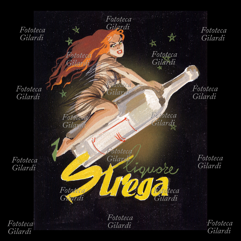 Libico MARAJA (1912-1983) bozzetto in tempera per cartello pubblicitario \