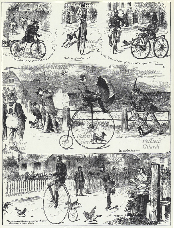 VELOCIPEDE Stampa inglese illustrante il trionfo dei \