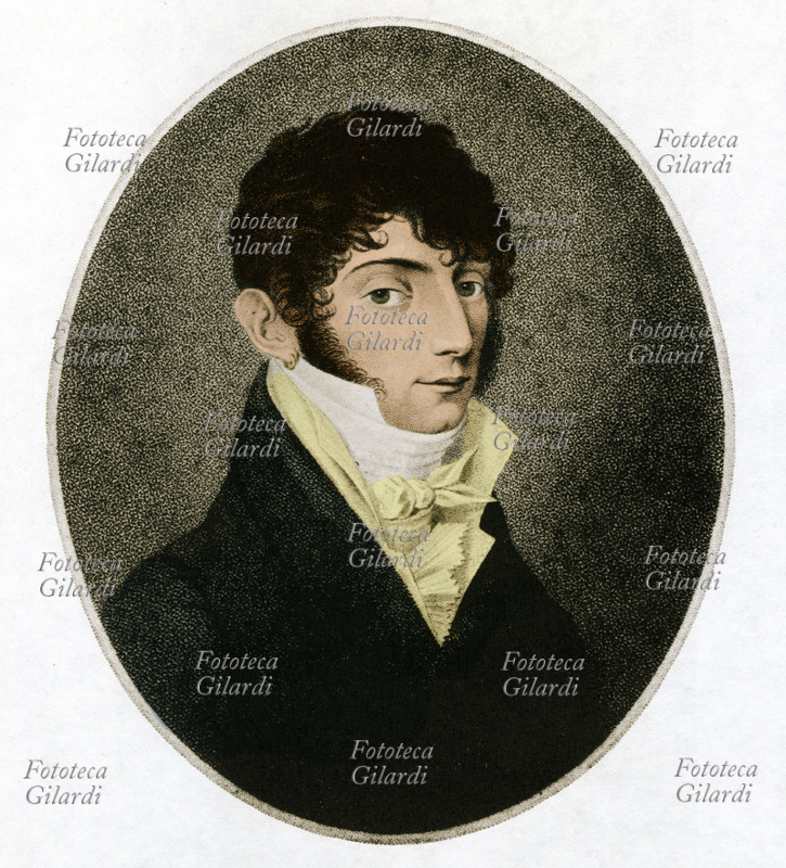 Mauro Giuliani GUITAR (1781-1829) musician and composer, wrote various works for solista guitar and orchestra. Portrait in a colorful litografia of Jugel from painting of Stubenrauch.