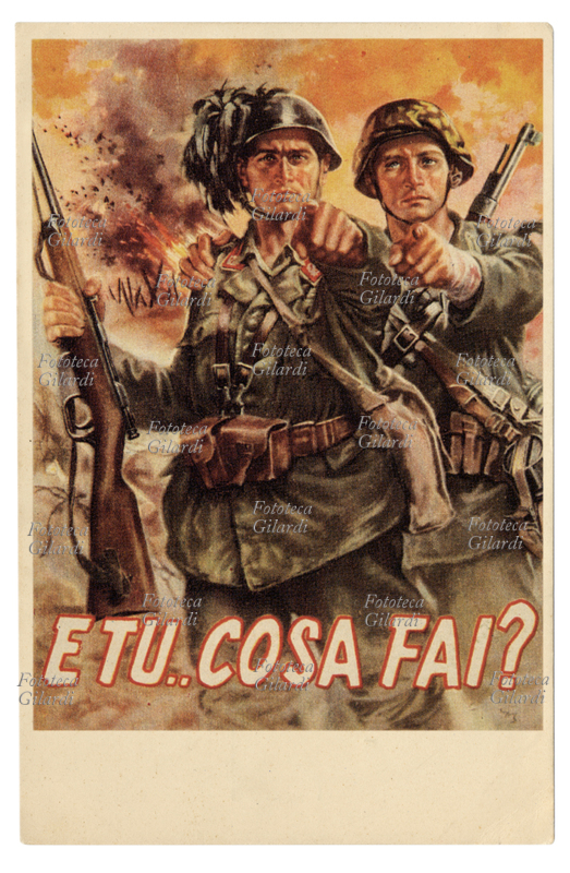 REPUBBLICA SOCIALE ITALIANA Cartolina postale di propaganda, all\