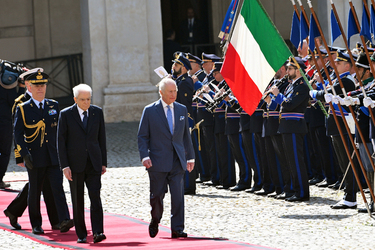 08 04.2025 Reali Britannici Re Carlo III e Camilla in visita al Quirinale G.Leanza ph