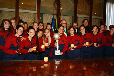 Roma 20.12.2022 AS Roma Femminile in Campidoglio con Supercoppa G.Leanza ph Roma 20.12.2022 AS Roma Femminile in Campidoglio con Supercoppa G.Leanza ph