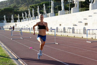 07.06.2017 Golden Gala Eve. Dafne Schippers and others athletes training.