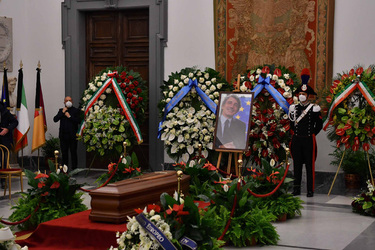 13.01.2022 Il feretro di David Sassoli in Campidoglio G.Biagini ph per SCATTO. 13.01.2022 Il feretro di David Sassoli in Campidoglio G.Biagini ph per SCATTO.
