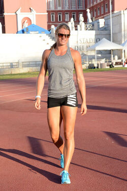 07.06.2017 Golden Gala Eve. Dafne Schippers and others athletes training.