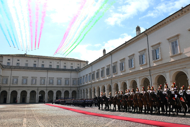 08 04.2025 Reali Britannici Re Carlo III e Camilla in visita al Quirinale G.Leanza ph