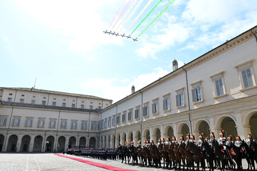 08 04.2025 Reali Britannici Re Carlo III e Camilla in visita al Quirinale G.Leanza ph