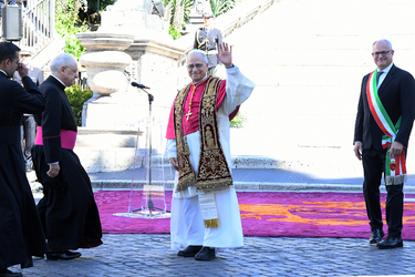 25.05.2025 Leone XIV riceve omaggio Citt&agrave; di Roma in Campidoglio G.Leanza ph