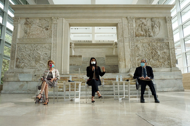 Roma 16.07.2021 Ara Pacis Cippo pomeriale romano. G.Leanza ph