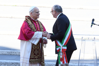 25.05.2025 Leone XIV riceve omaggio Citt&agrave; di Roma in Campidoglio G.Leanza ph