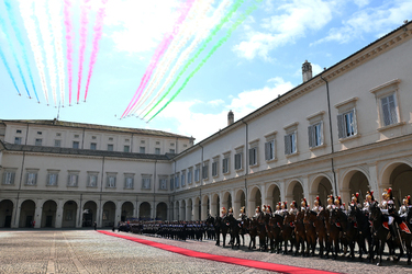 08 04.2025 Reali Britannici Re Carlo III e Camilla in visita al Quirinale G.Leanza ph