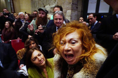 13.12.2017 Roma Piazza di Pietra. Vespa e Berlusconi presentano libro