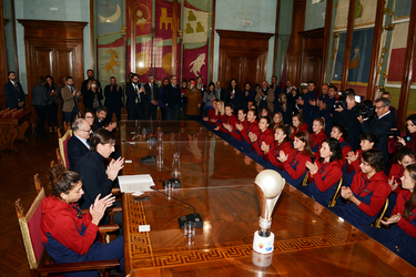 Roma 20.12.2022 AS Roma Femminile in Campidoglio con Supercoppa G.Leanza ph Roma 20.12.2022 AS Roma Femminile in Campidoglio con Supercoppa G.Leanza ph