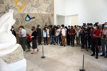 Roma 16.07.2021 Ara Pacis Cippo pomeriale romano. G.Leanza ph
