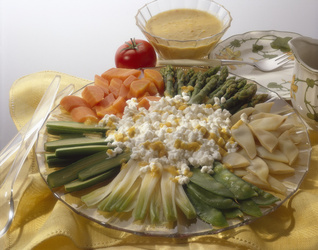 PINZIMONIO DI VERDURE COTTE CON FORMAGGIO