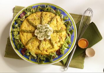 FRITTATA CON ASPARAGI CON PROSCIUTTO E PANCARRE 