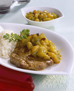 COSTINE DI MAIALE AL CHUTNEY DI MELONE COSTINE DI MAIALE AL CHUTNEY DI MELONE