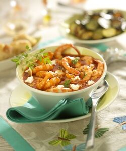 GAMBERI SAUT&Eacute; CON FETA