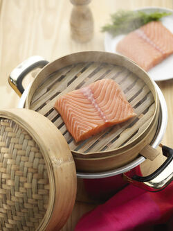 COTTURA A VAPORE SALMONE E CESTELLO BAMBU 