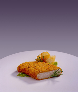 POLLO IMPANATO CON PATATE