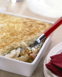 GRATIN DI MERLUZZO CON INDIVIA GRATIN DI MERLUZZO CON INDIVIA