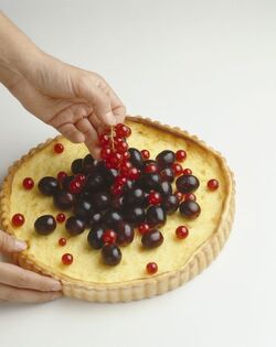 CROSTATA AL FORMAGGIO CON UVA E RIBES