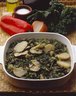 SPINACI STUFATI CON PATATE E MELANZANE