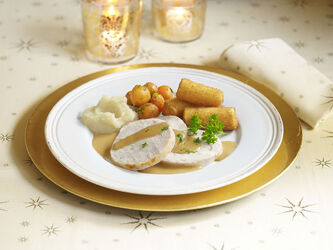 ARROSTO DI TACCHINO CON CROCCHETTE PATATINE NOVELLE PUR&Eacute;