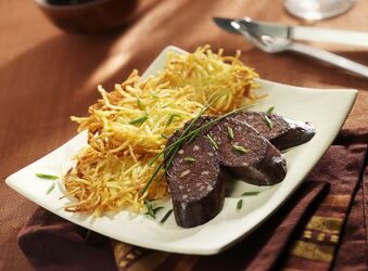 SANGUINACCIO CON CROCCHETTE DI PATATE E MELE