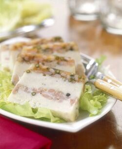 TERRINA DI MERLUZZO E GAMBERI AL PEPE VERDE