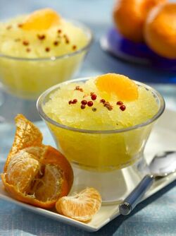 SORBETTO DI MANDARINO AL PEPE ROSA