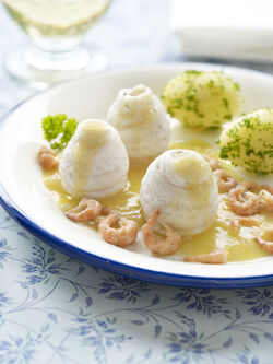 TURBANTI DI SOGLIOLA CON GAMBERETTI E PATATE AL PREZZEMOLO