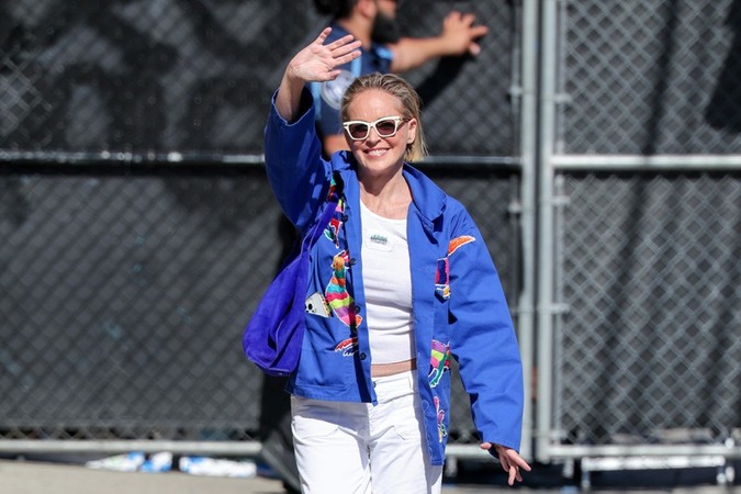 Sharon Stone is Spotted Arriving to Jimmy Kimmel Live in Los Angeles