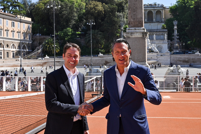 NO WEB OR NEWSPAPERS ONLY FOR ITALY Rome inauguration of the BNL International tennis court in Piazza del Popolo