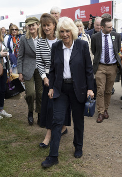 HM Queen Camilla attends the Badminton Horse Trials
