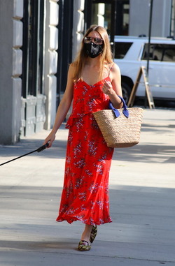 Olivia Palermo Takes her Dog Mr Butler out for a Walk