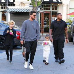 Scott Disick and his children Mason and Penelope hit a Calabasas frozen yogurt shop for a refreshing treat