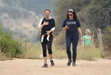 Natalie Portman hiking with infant daughter Amalia
