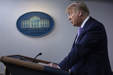 President Donald Trump Holds Press Briefing President Donald Trump Holds Press Briefing