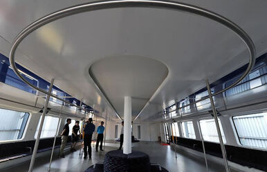 Futuristic Straddling Bus Now Collecting Dust