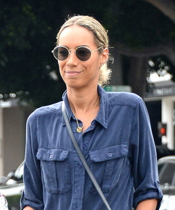 Slender Leona Lewis proves her stylish flair in utility inspired jumpsuit as she treats herself to a pampering session at the hair salon in LA