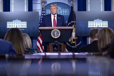 President Donald Trump Removed from Briefing Room by Secret Service President Donald Trump Removed from Briefing Room by Secret Service